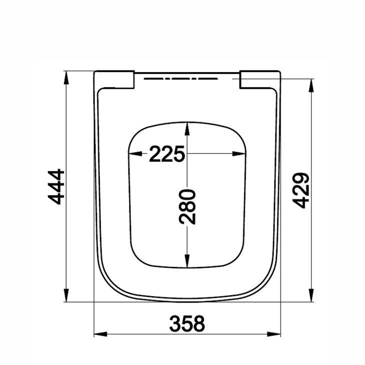 square shape toilet seat soft close