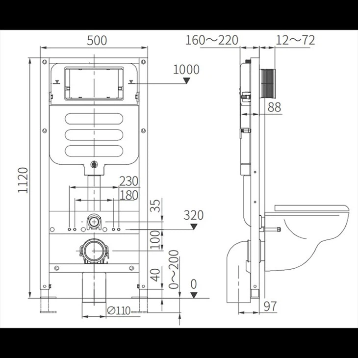 concealed toilet tank systems